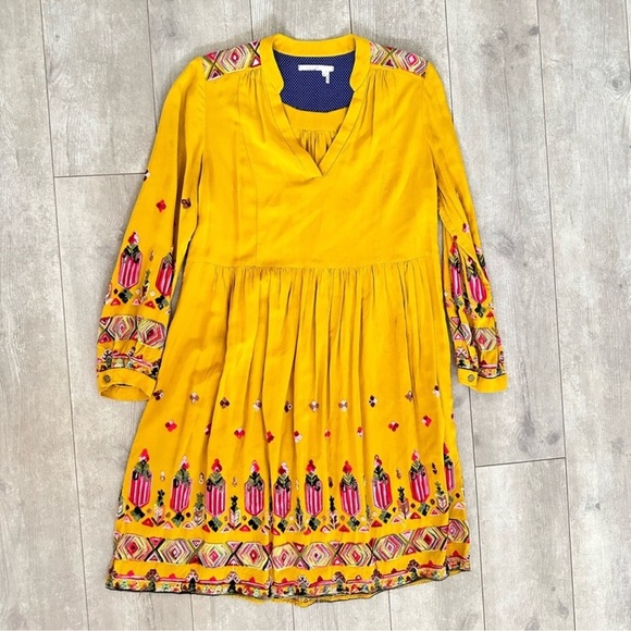 Anthropologie Floreat Raella Embroidered Long Sleeve Tunic Dress XS - Picture 6 of 16